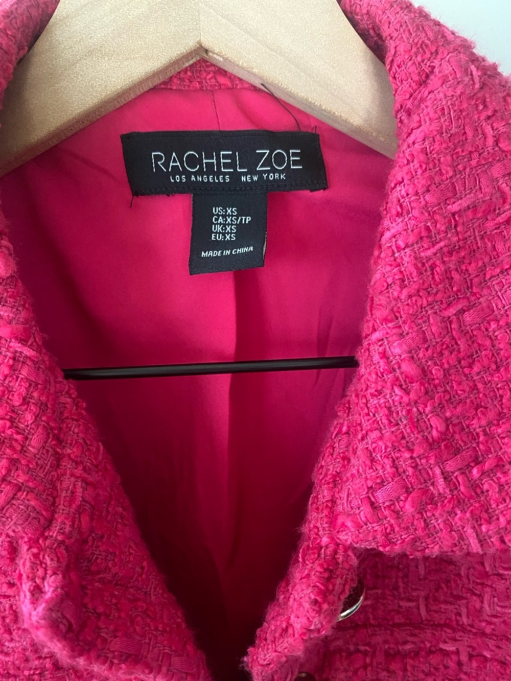 Rachel Zoe Vibrant Pink Tweed Blazer